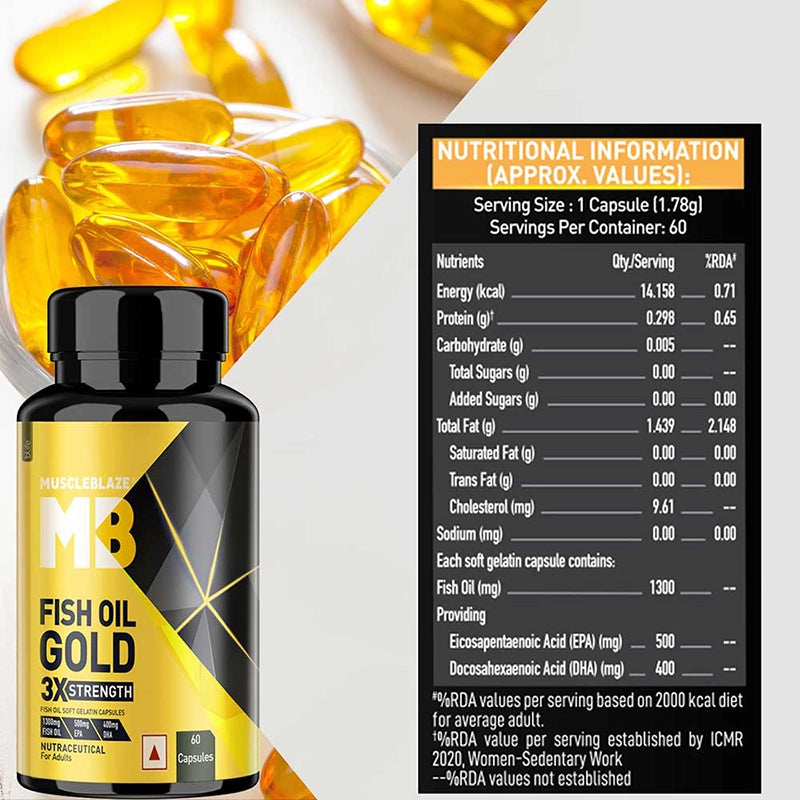 MuscleBlaze Omega 3 Fish Oil Gold