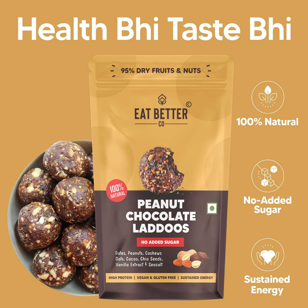 Peanut Chocolate Laddoos - No Added Sugar