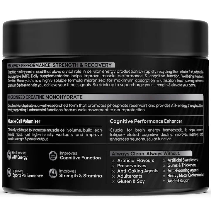 Wellbeing Nutrition Creatine Monohydrate, 100g