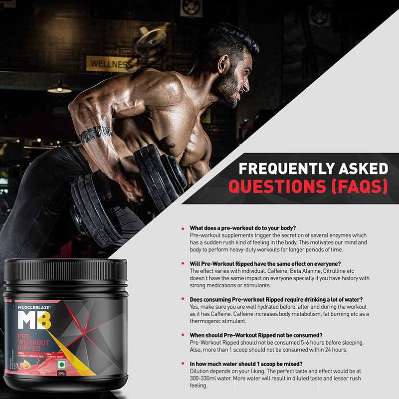 MuscleBlaze Pre Workout Ripped, 250g