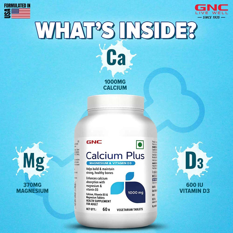 GNC Calcium Plus - Magnesium & Vitamin D3