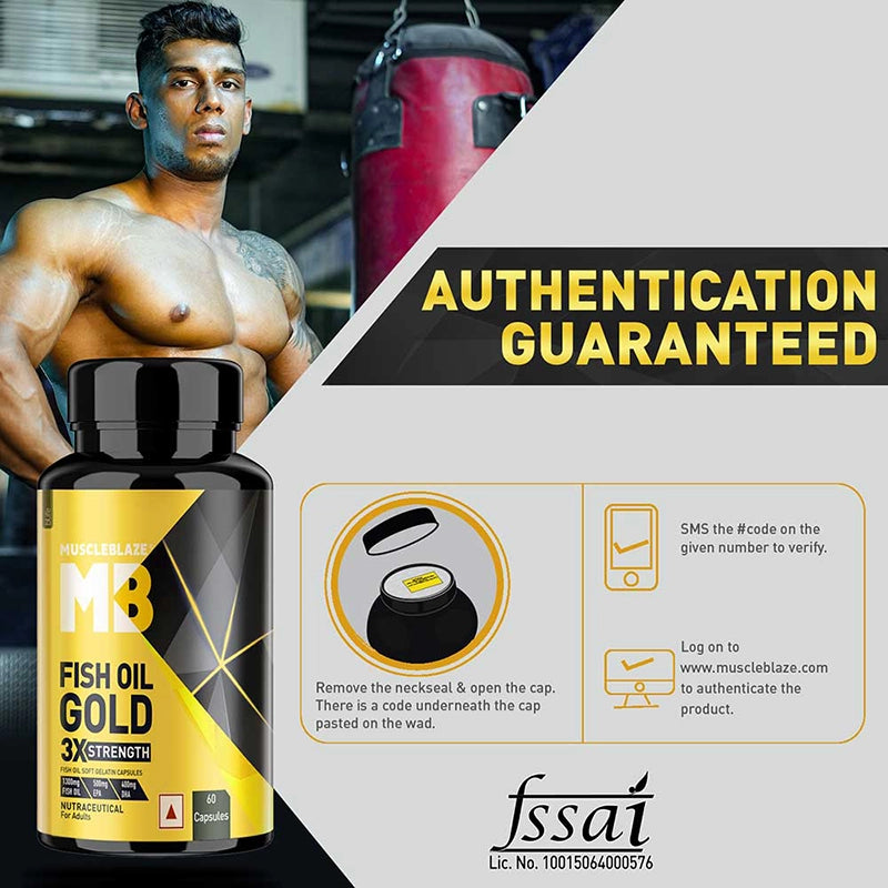 MuscleBlaze Omega 3 Fish Oil Gold