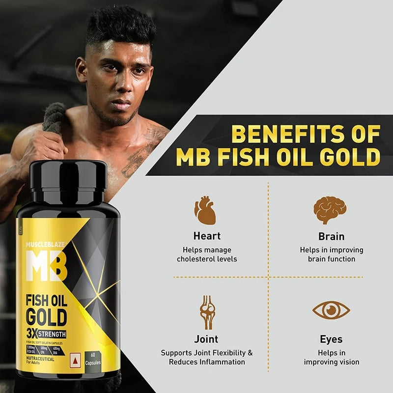MuscleBlaze Omega 3 Fish Oil Gold