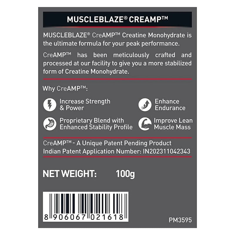 MuscleBlaze Creatine Monohydrate CreAMP, 100g