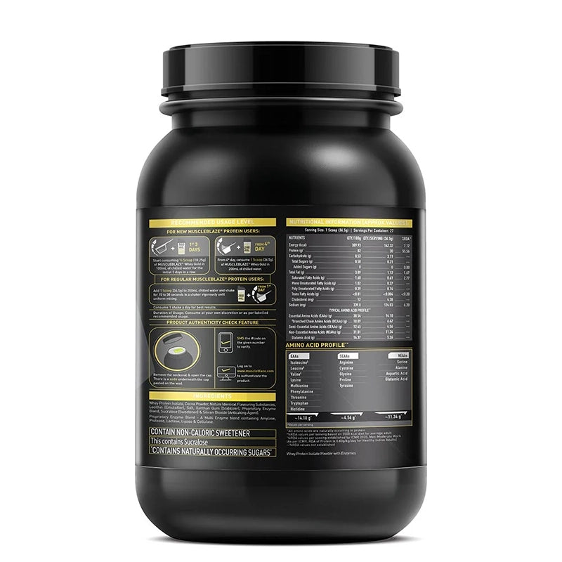 MuscleBlaze Whey Gold Isolate, 1kg