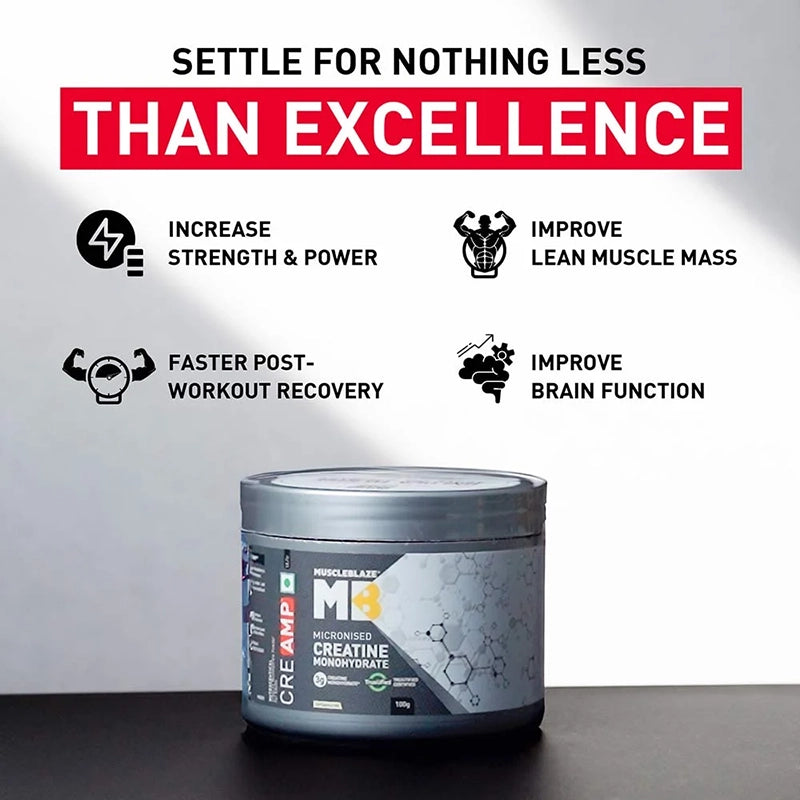 MuscleBlaze Creatine Monohydrate CreAMP, 100g