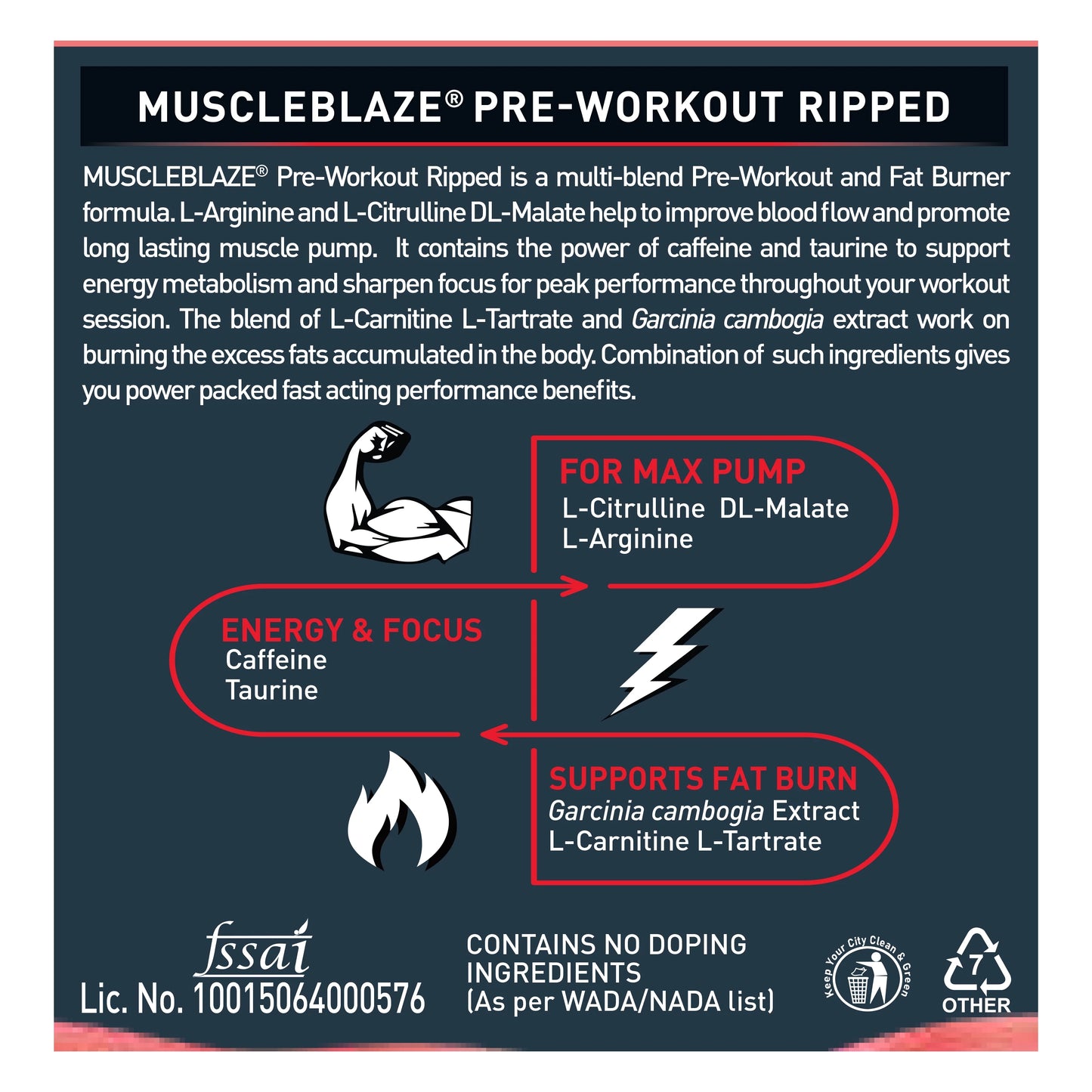 MuscleBlaze Pre Workout Ripped, 250g