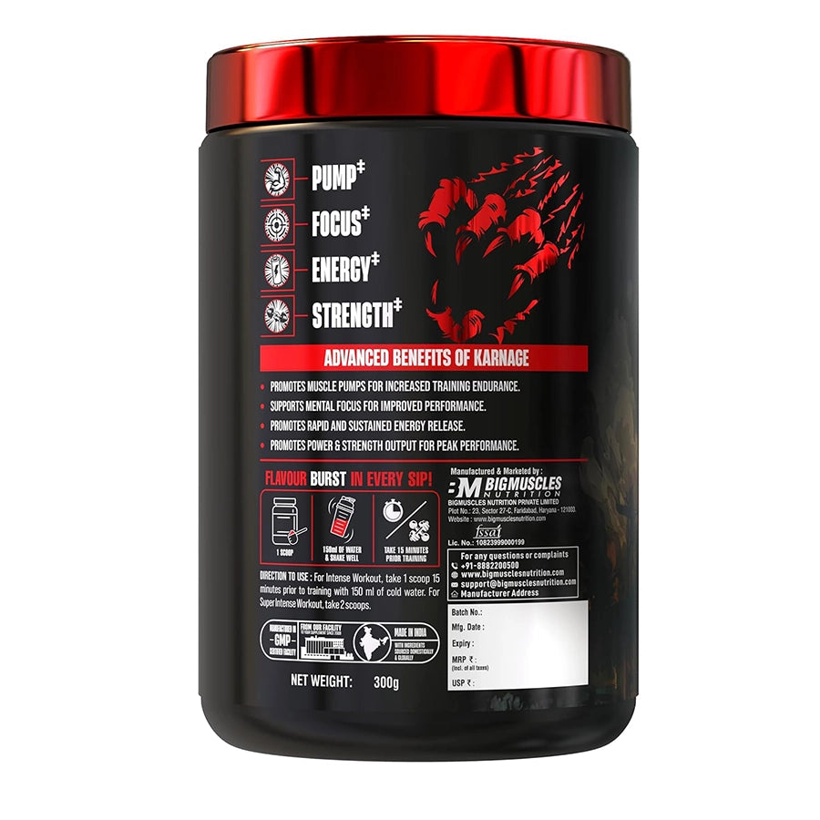 Bigmuscles Karnage Preworkout, 300g