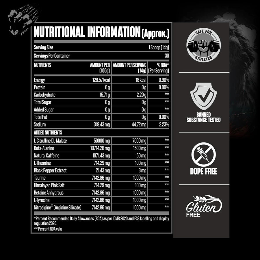 BigMuscles Karnage Black Preworkout, 420g