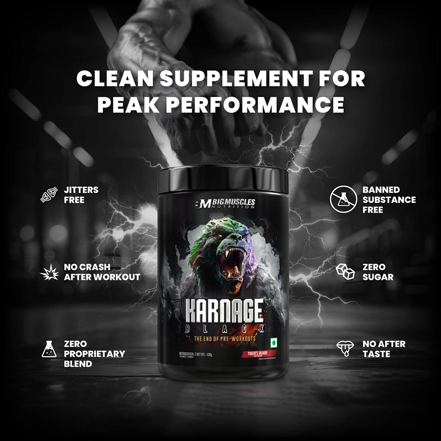 BigMuscles Karnage Black Preworkout, 420g