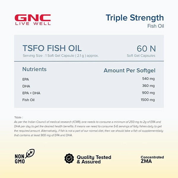 GNC Fish Oil, 60n