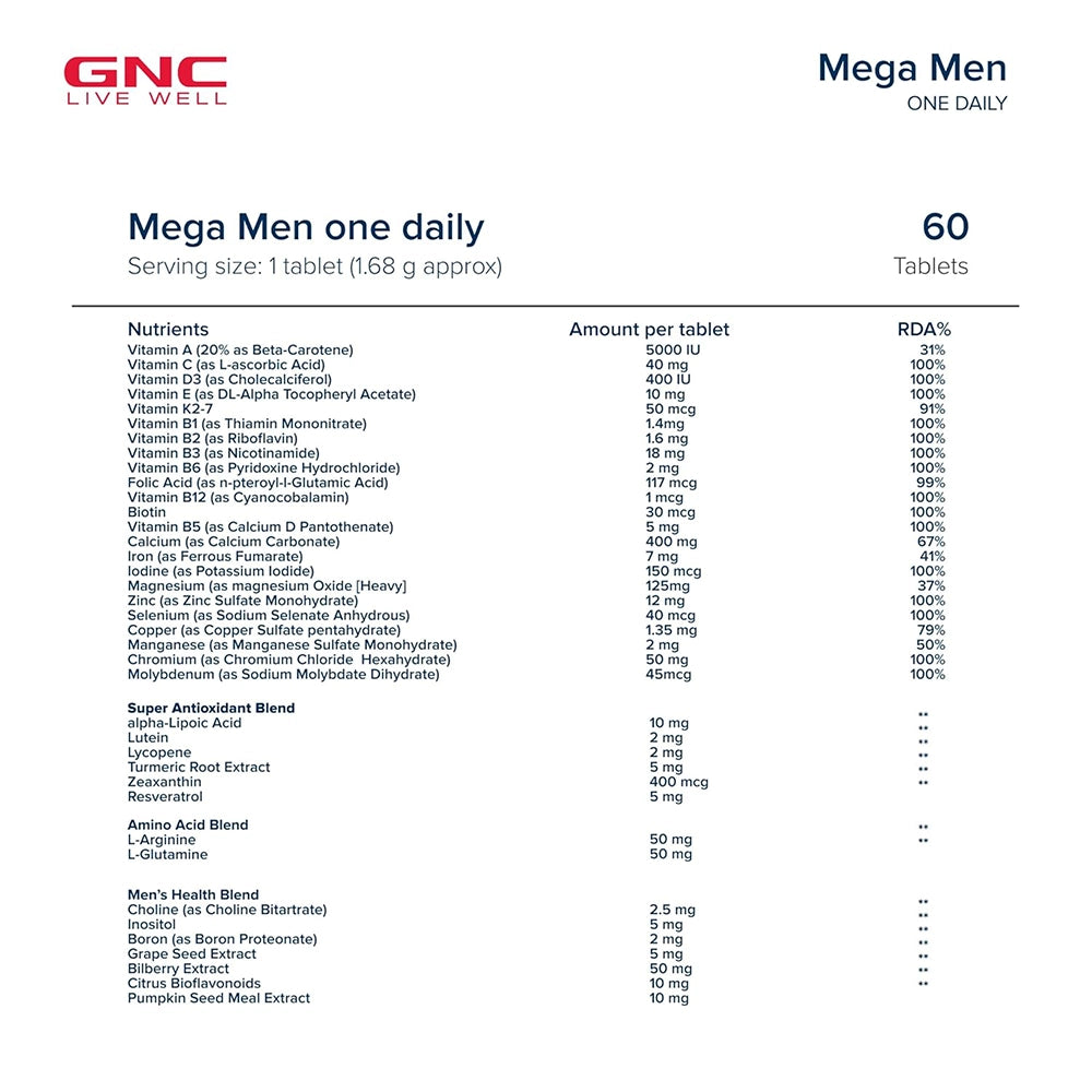 GNC Multivitamin Men, 60n