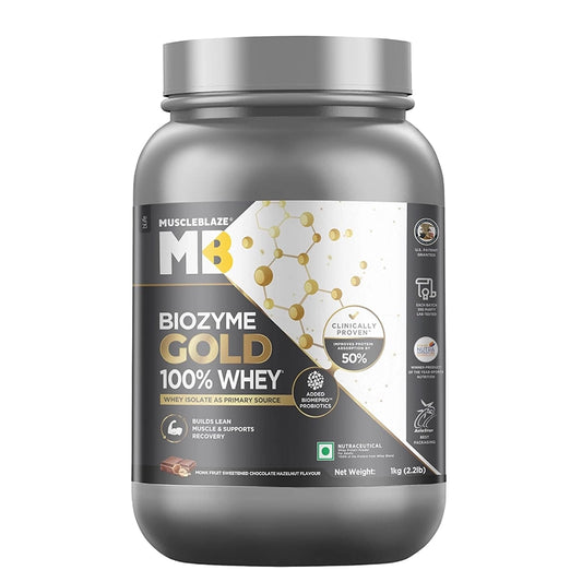 MuscleBlaze Biozyme GOLD 100% Whey, 1kg
