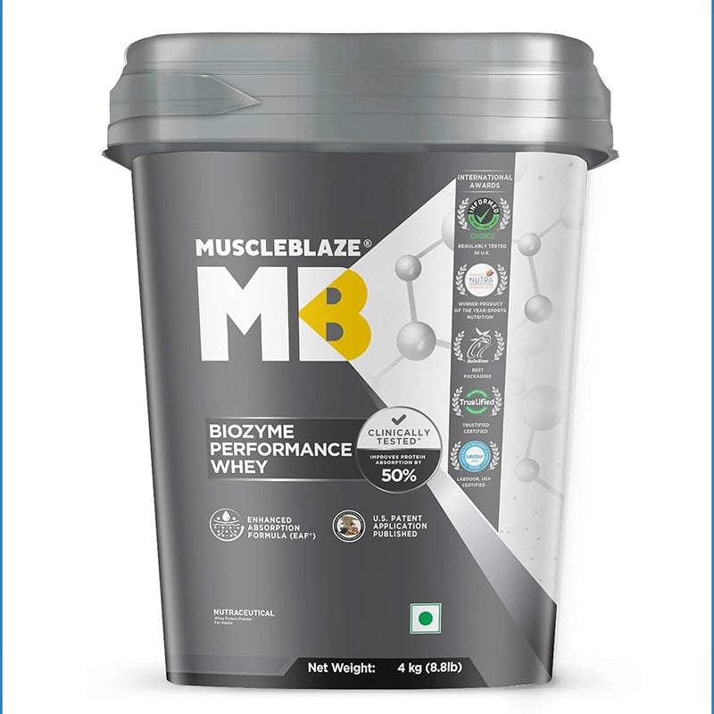 MuscleBlaze Biozyme Performance Whey, 4kg