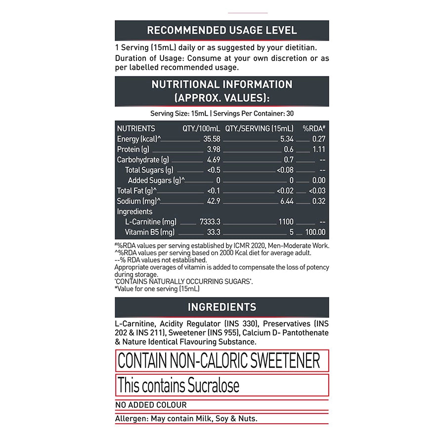MuscleBlaze Liquid L-Carnitine, 450mL