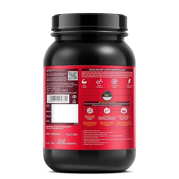 MuscleBlaze Super Gainer Black, 1kg