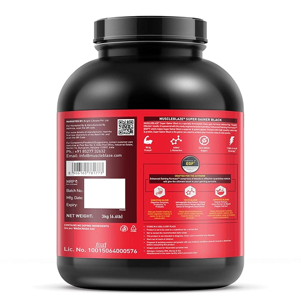 MuscleBlaze Super Gainer Black, 2kg
