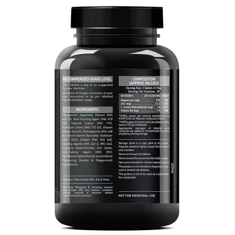 MuscleBlaze ZMA with Zinc, Magnesium & Vit. B6