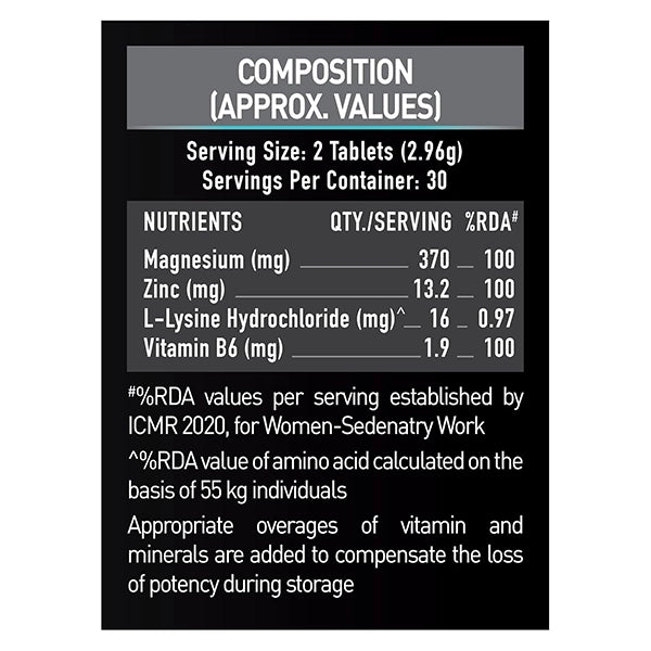 MuscleBlaze ZMA with Zinc, Magnesium & Vit. B6