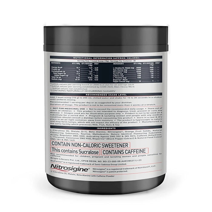 MuscleBlaze Preworkout WrathX Pump, 300g