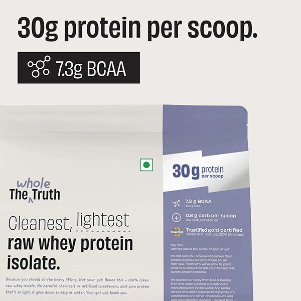 TheWholeTruth Raw Whey Protein Isolate, 1Kg