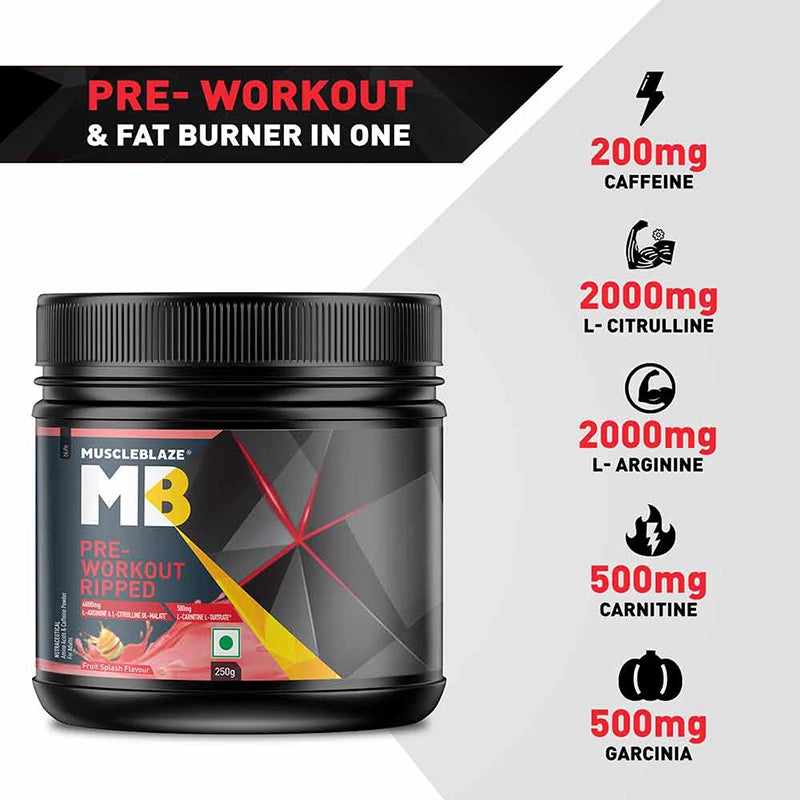 MuscleBlaze Pre Workout Ripped, 250g