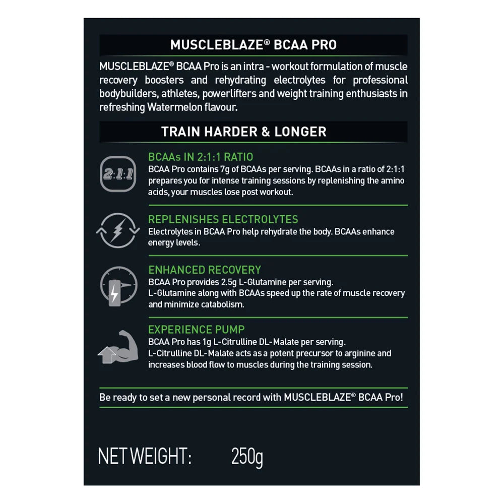 MuscleBlaze BCAA Pro, 240 g