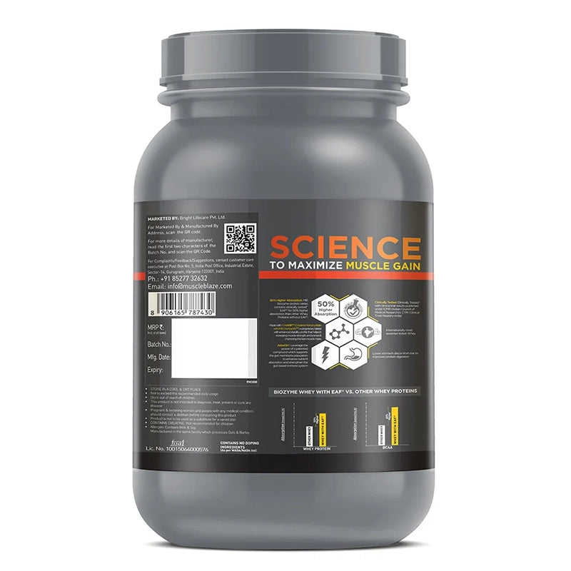 MuscleBlaze Biozyme Whey PR, 1kg