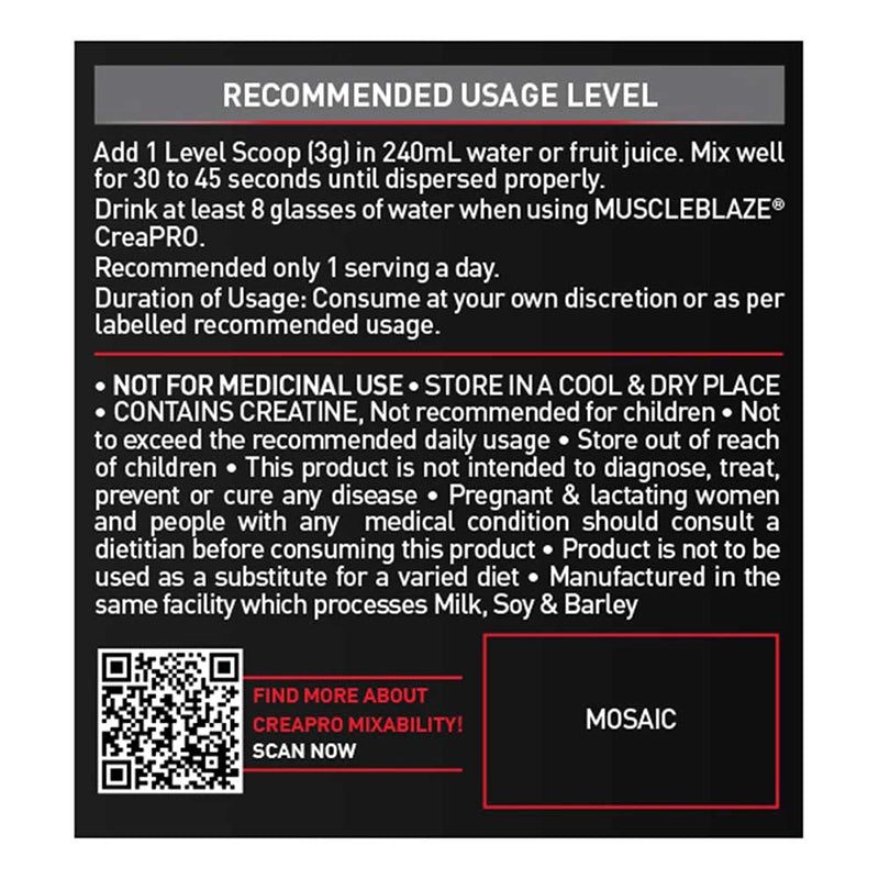 MuscleBlaze CreaPRO Creatine, 100g