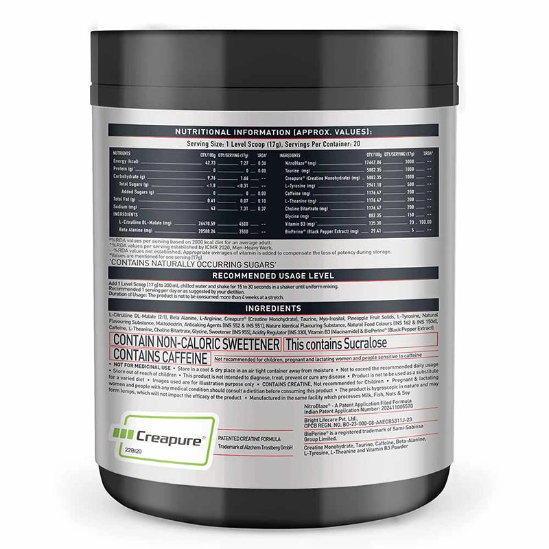 MuscleBlaze Pre Workout WrathX, 340g